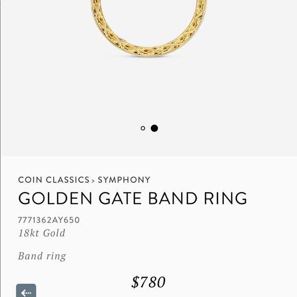 Roberto coin ring symphony golden gate ring. - Picture 8 of 8